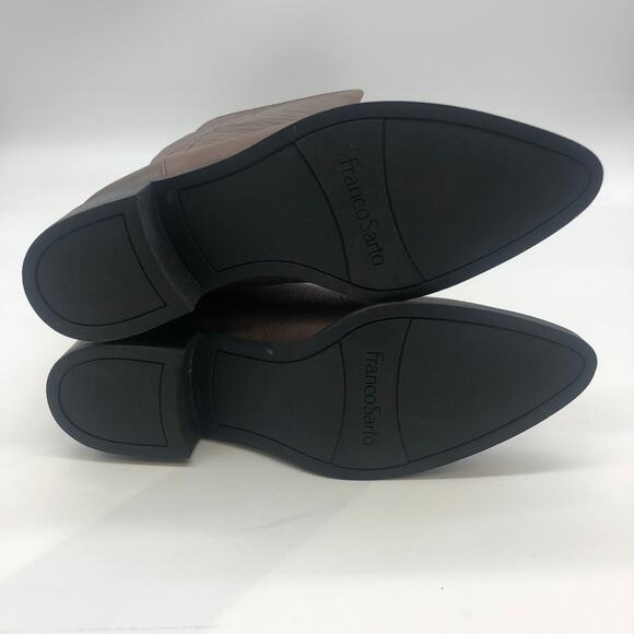 Franco Sarto Womens L-Daya Riding Boots Brown Leather Pointed Toe Zip 6.5 W - Picture 10 of 12